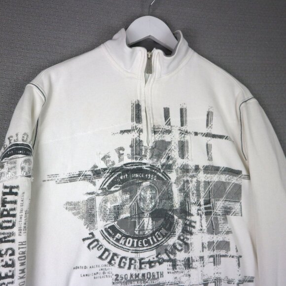 Point Zero Y2K Quarter Zip Cotton Sweater Large - Picture 4 of 7